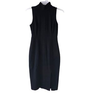 White House Black Market Elegant Sleeveless Black Midi Dress Women's Size 4